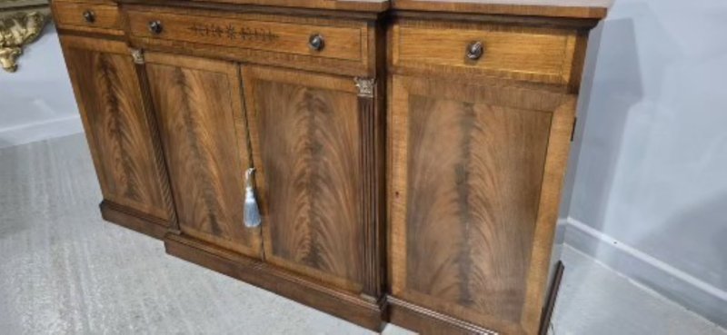 Fine Brass Inlaid Breakfront Mahogany Sideboard - Image 16