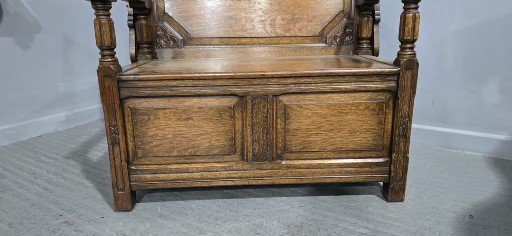 Good Oak Table Top Hall Bench Settle - Image 5
