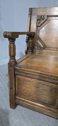 Good Oak Table Top Hall Bench Settle - Image 8