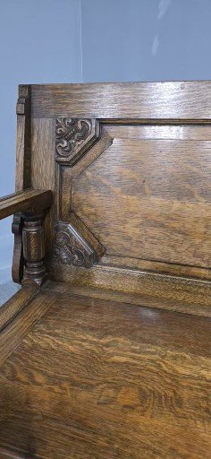 Good Oak Table Top Hall Bench Settle - Image 9