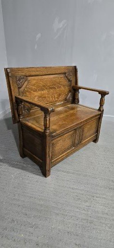 Good Oak Table Top Hall Bench Settle - Image 14