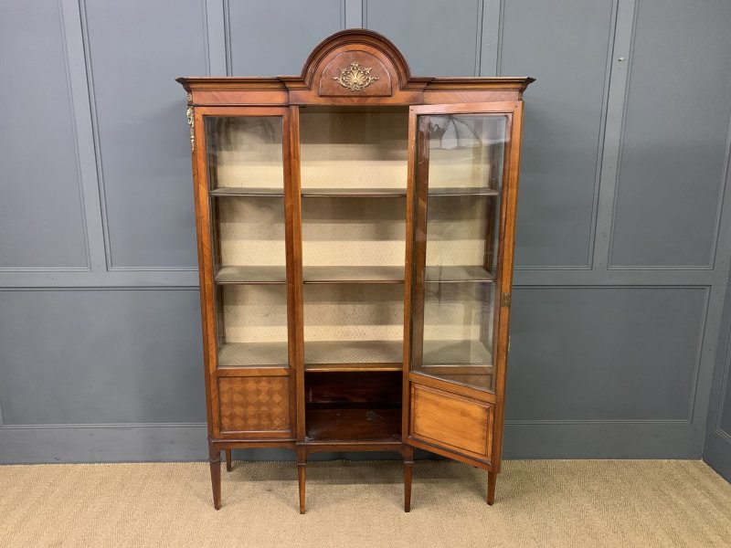 Edwardian Kingwood and Walnut Display Cabinet - Image 7