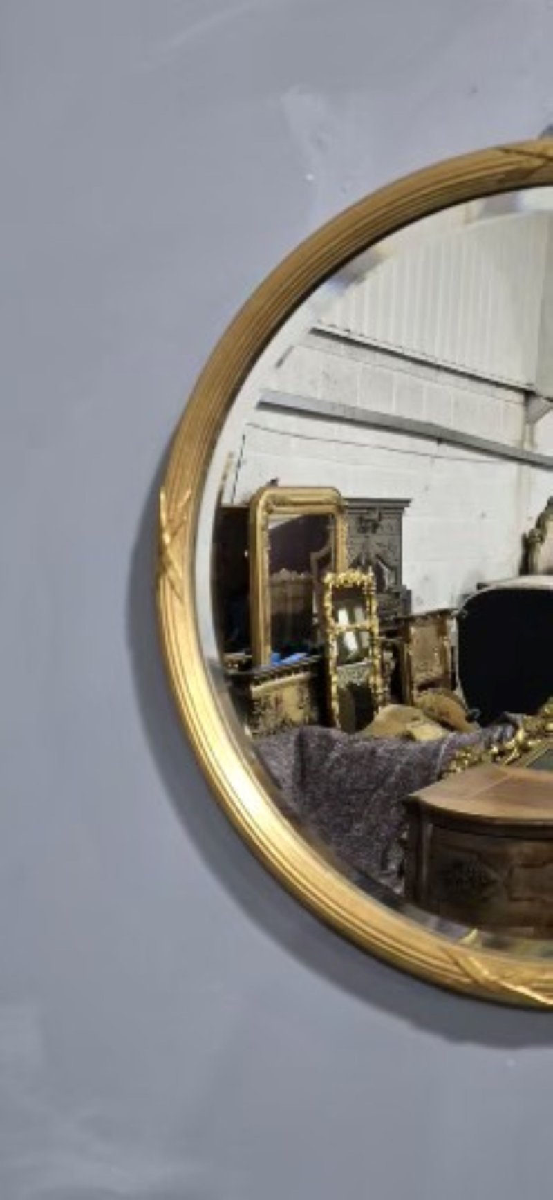Good Edwardian Round Gilt Mirror - Image 4