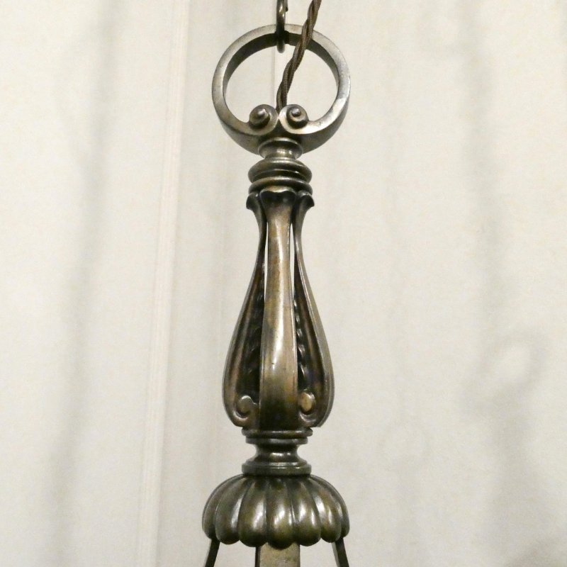 Pair of Art Nouveau Bronze Pendant Lanterns Attributed to F&C Osler - Image 4