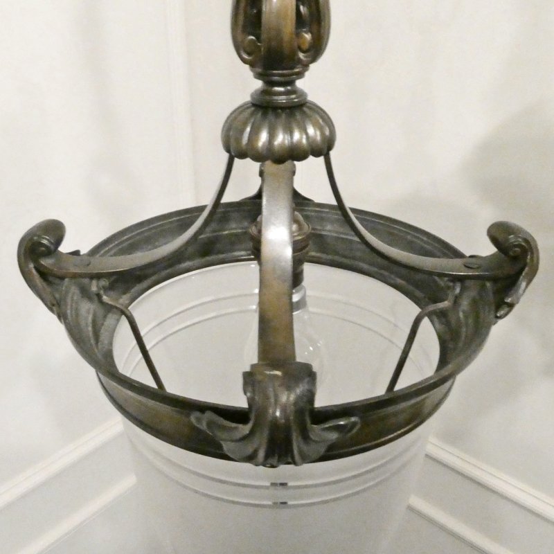 Pair of Art Nouveau Bronze Pendant Lanterns Attributed to F&C Osler - Image 13