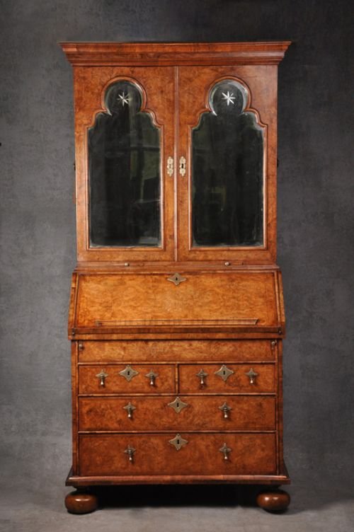 17th Century Burr Walnut Bureau Cabinet - Image 2