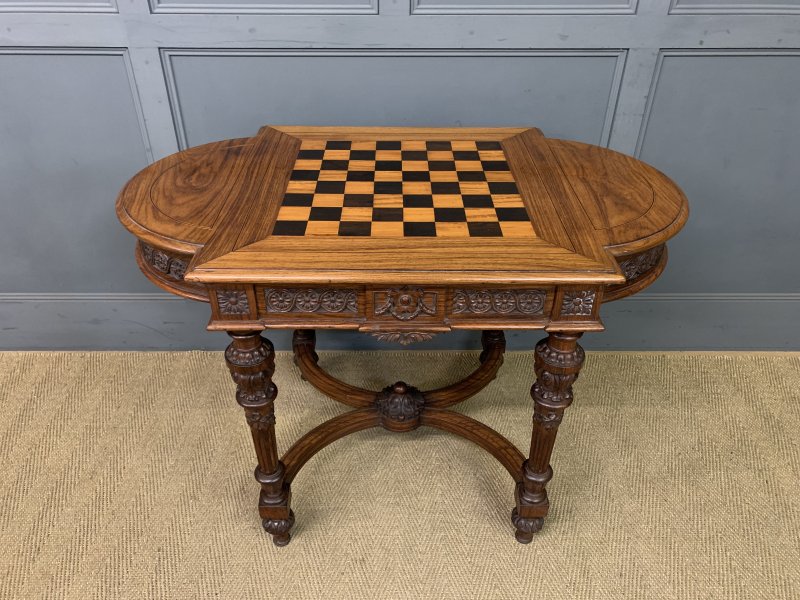 Anglo-Indian Rosewood Chess Top Table