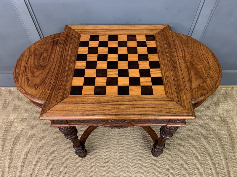 Anglo-Indian Rosewood Chess Top Table - Image 13
