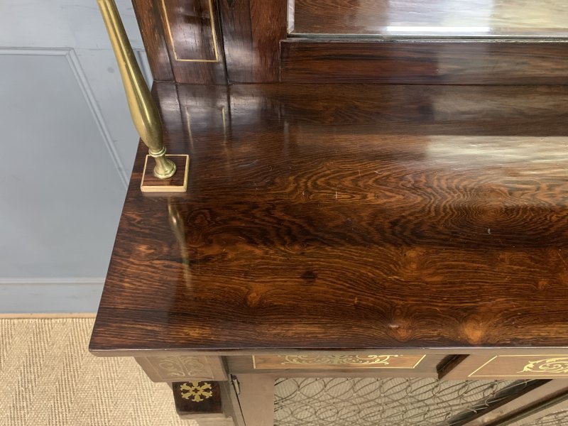 Brass Inlaid Regency Rosewood Chiffonier - Image 12
