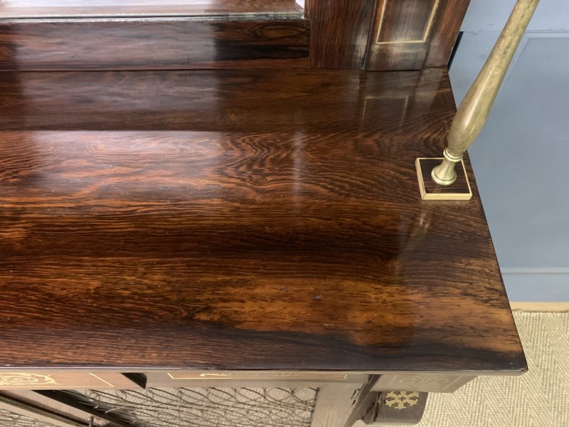 Brass Inlaid Regency Rosewood Chiffonier - Image 16