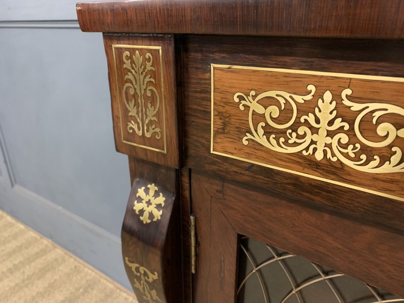 Brass Inlaid Regency Rosewood Chiffonier - Image 9