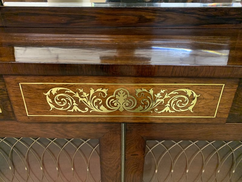 Brass Inlaid Regency Rosewood Chiffonier - Image 13