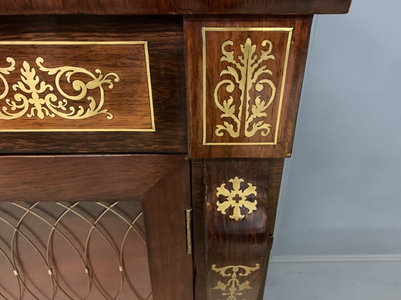 Brass Inlaid Regency Rosewood Chiffonier - Image 10