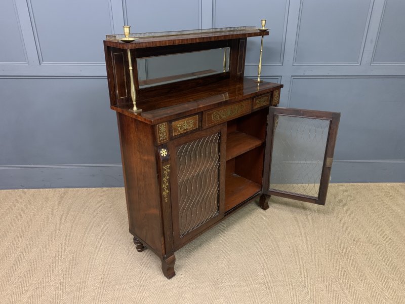 Brass Inlaid Regency Rosewood Chiffonier - Image 14