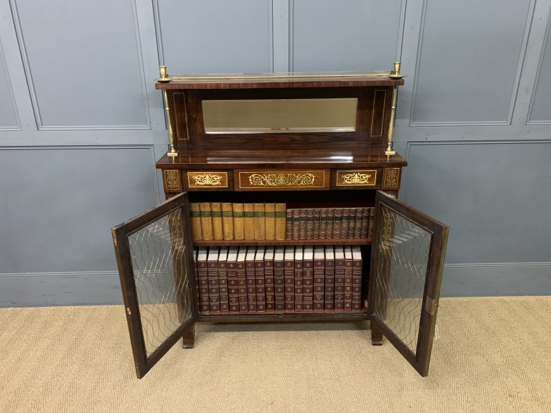 Brass Inlaid Regency Rosewood Chiffonier - Image 7