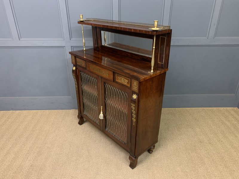 Brass Inlaid Regency Rosewood Chiffonier - Image 17