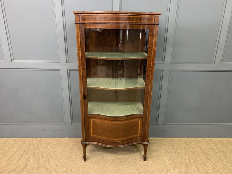 Serpentine Inlaid Mahogany Display Cabinet - Image 3
