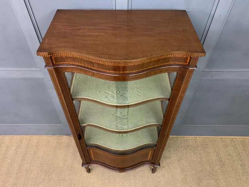 Serpentine Inlaid Mahogany Display Cabinet - Image 10