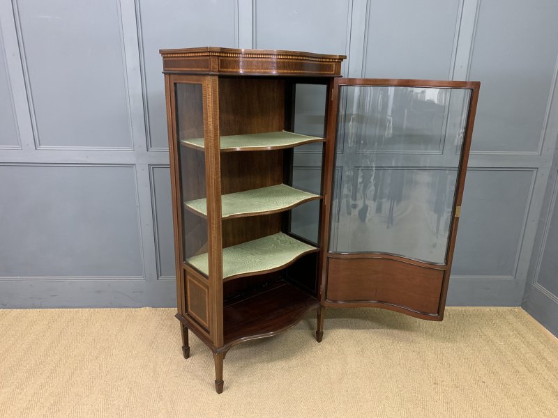 Serpentine Inlaid Mahogany Display Cabinet - Image 14