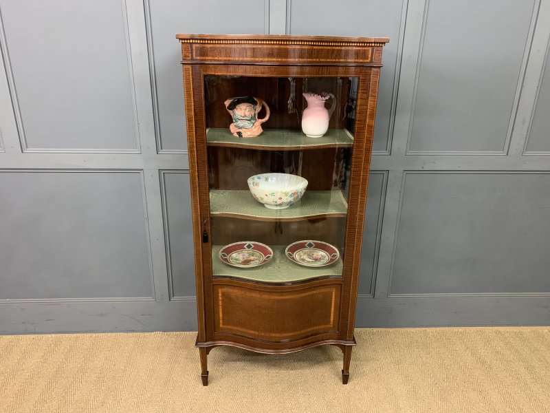 Serpentine Inlaid Mahogany Display Cabinet - Image 6