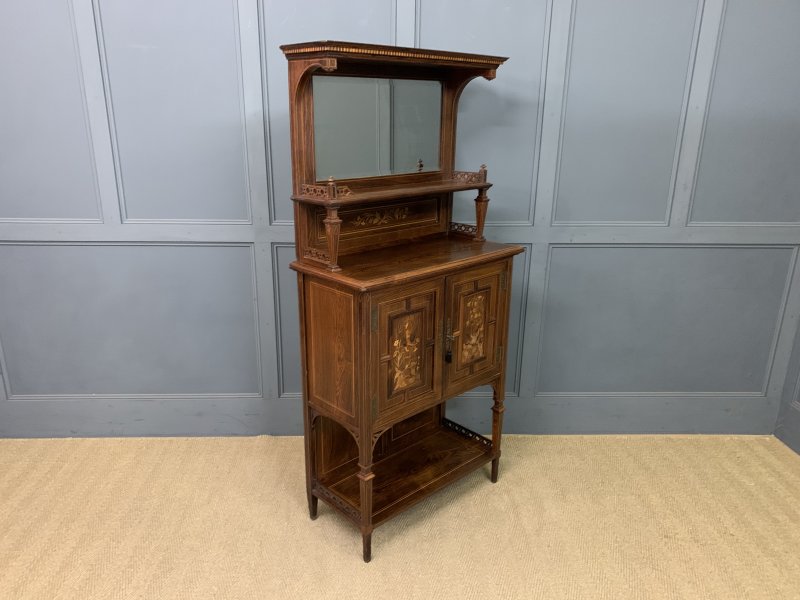 Arts & Crafts Inlaid Rosewood Parlour Cabinet