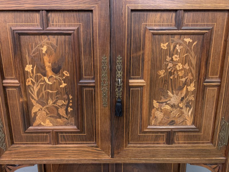 Arts & Crafts Inlaid Rosewood Parlour Cabinet - Image 2