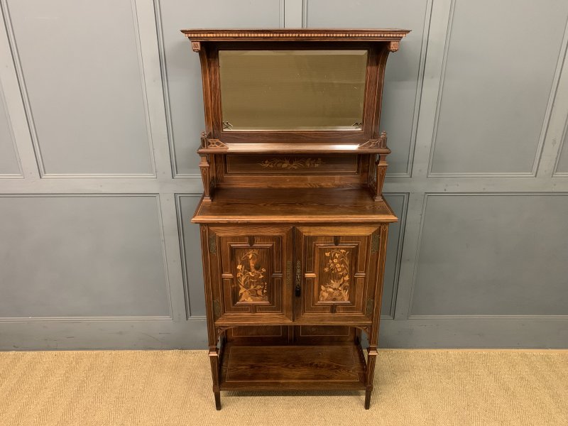Arts & Crafts Inlaid Rosewood Parlour Cabinet - Image 4