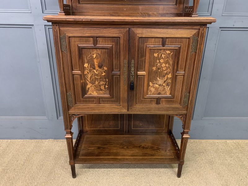 Arts & Crafts Inlaid Rosewood Parlour Cabinet - Image 6