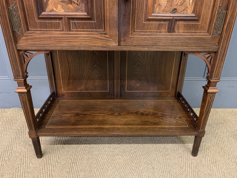 Arts & Crafts Inlaid Rosewood Parlour Cabinet - Image 7