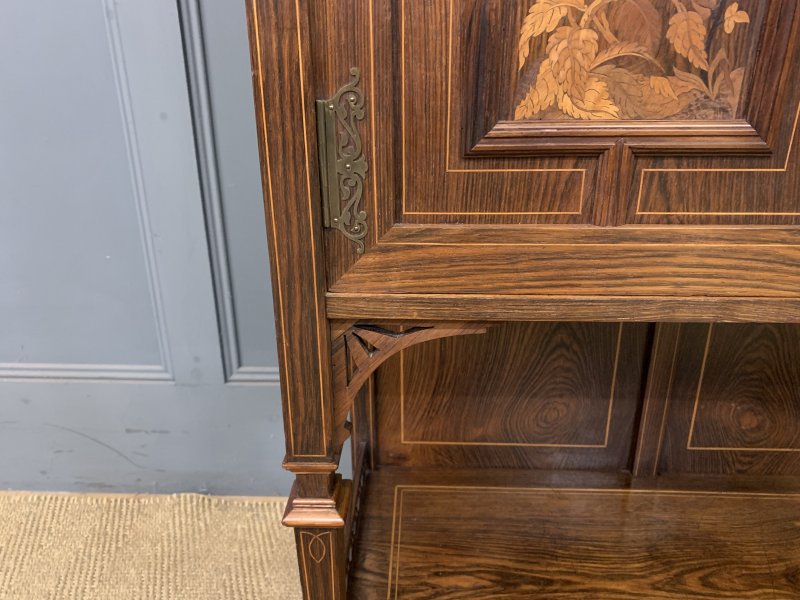 Arts & Crafts Inlaid Rosewood Parlour Cabinet - Image 5