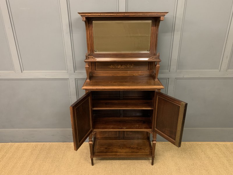 Arts & Crafts Inlaid Rosewood Parlour Cabinet - Image 10