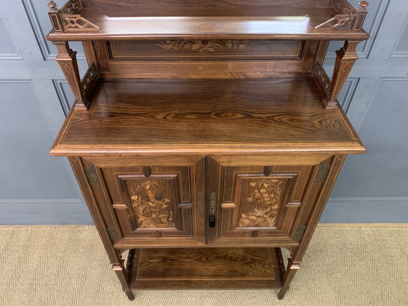 Arts & Crafts Inlaid Rosewood Parlour Cabinet - Image 14