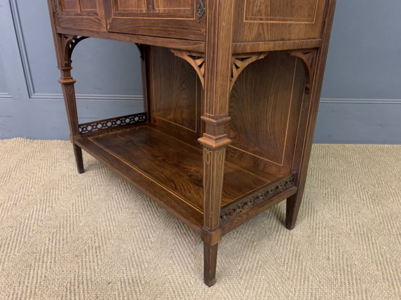 Arts & Crafts Inlaid Rosewood Parlour Cabinet - Image 15