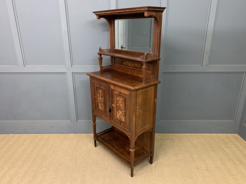 Arts & Crafts Inlaid Rosewood Parlour Cabinet - Image 18