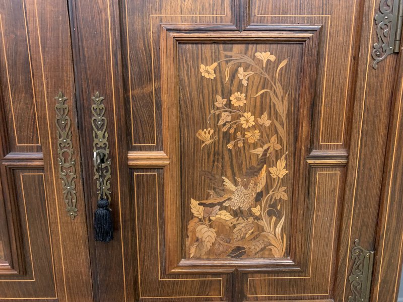 Arts & Crafts Inlaid Rosewood Parlour Cabinet - Image 21