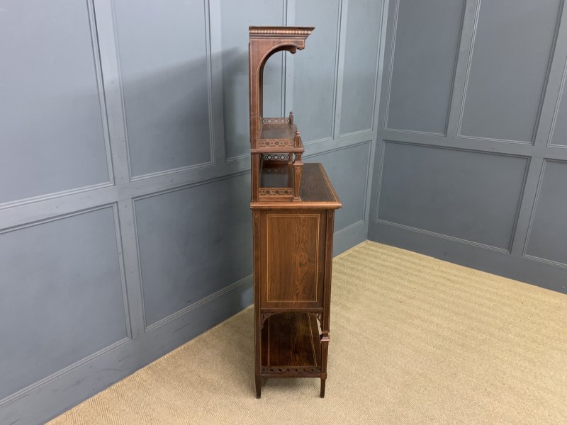 Arts & Crafts Inlaid Rosewood Parlour Cabinet - Image 17