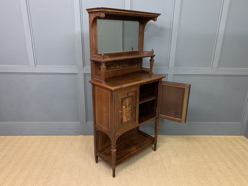 Arts & Crafts Inlaid Rosewood Parlour Cabinet - Image 19