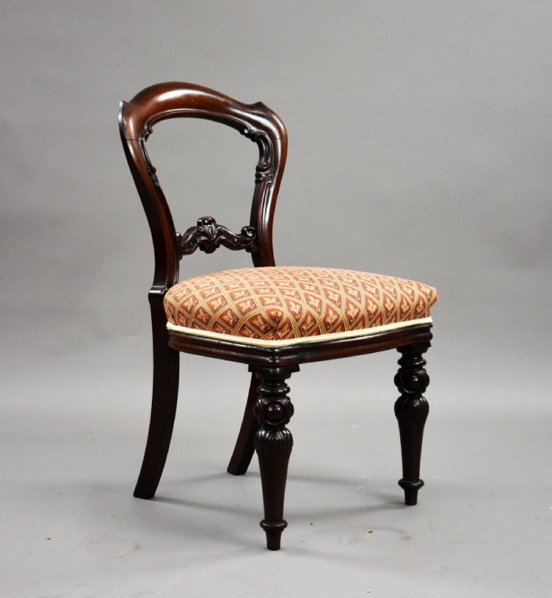 Set Four Victorian Mahogany Dining Chairs - Image 2