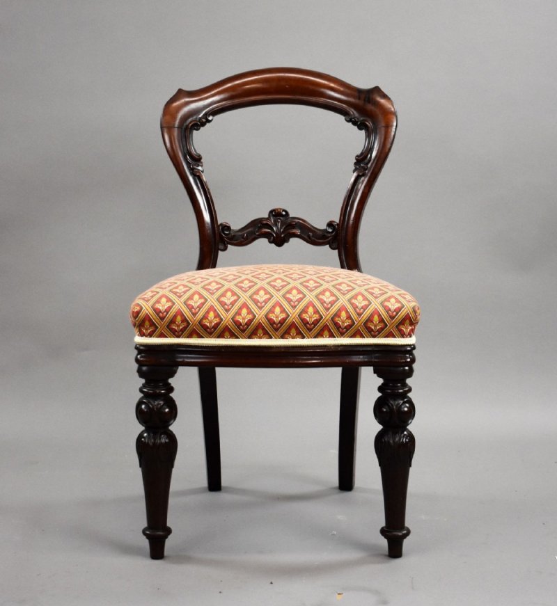 Set Four Victorian Mahogany Dining Chairs - Image 3