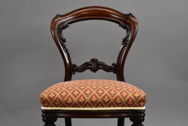 Set Four Victorian Mahogany Dining Chairs - Image 4