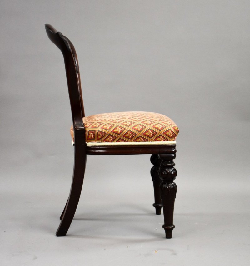 Set Four Victorian Mahogany Dining Chairs - Image 7