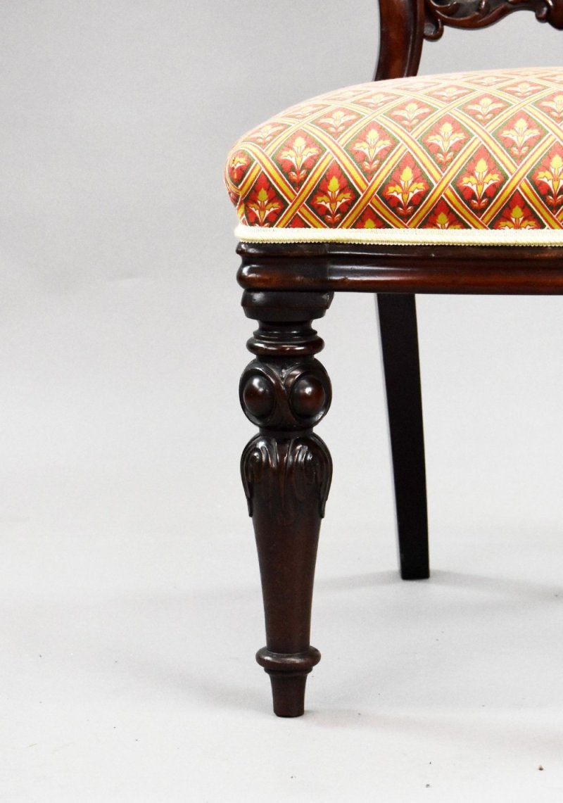 Set Four Victorian Mahogany Dining Chairs - Image 6
