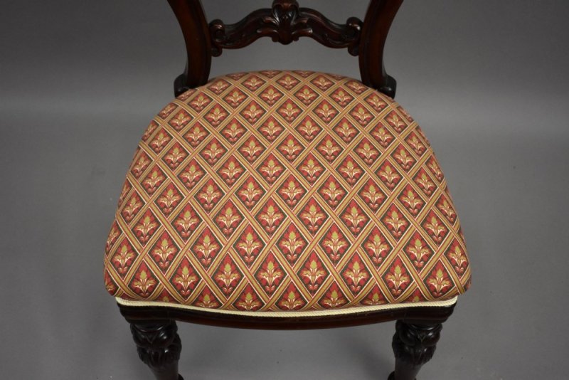 Set Four Victorian Mahogany Dining Chairs - Image 10