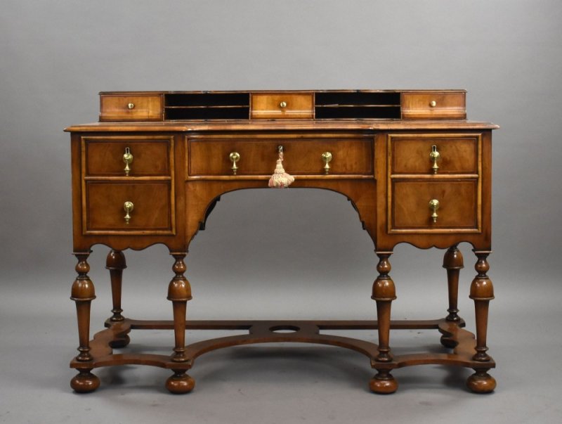 Antique Queen Anne Style Walnut Writing Table - Image 2
