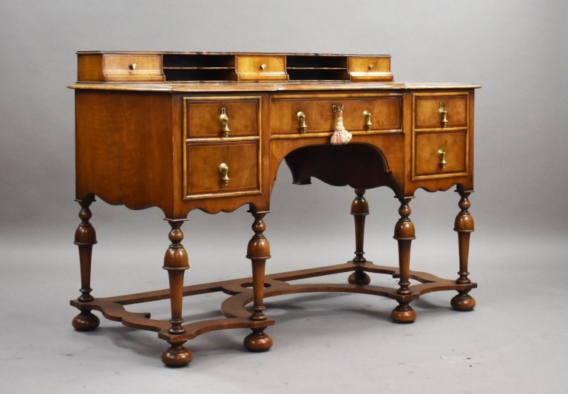 Antique Queen Anne Style Walnut Writing Table