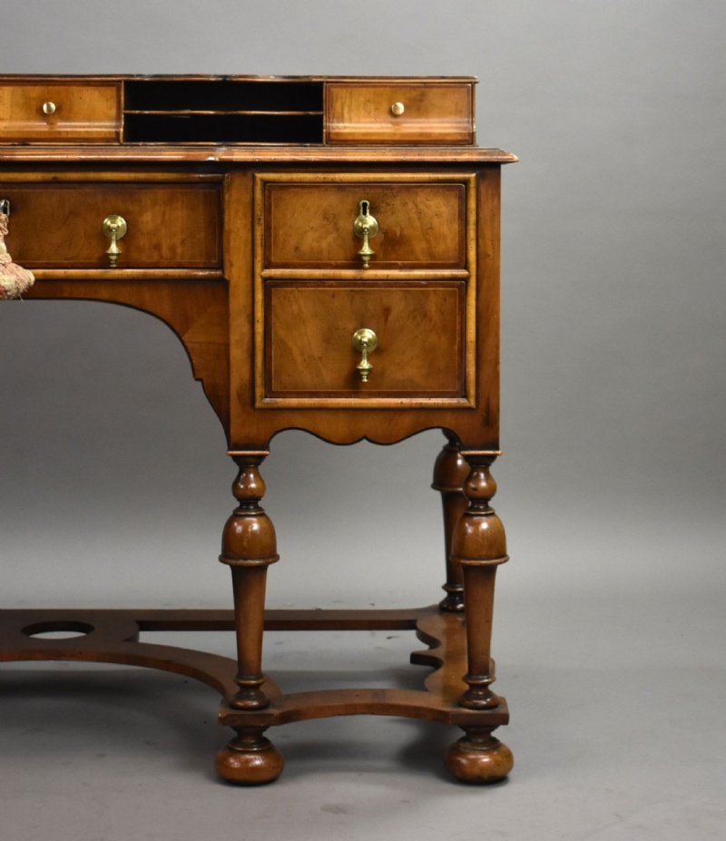 Antique Queen Anne Style Walnut Writing Table - Image 8