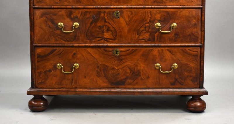 George III Burr Walnut Chest Of Drawers - Image 5