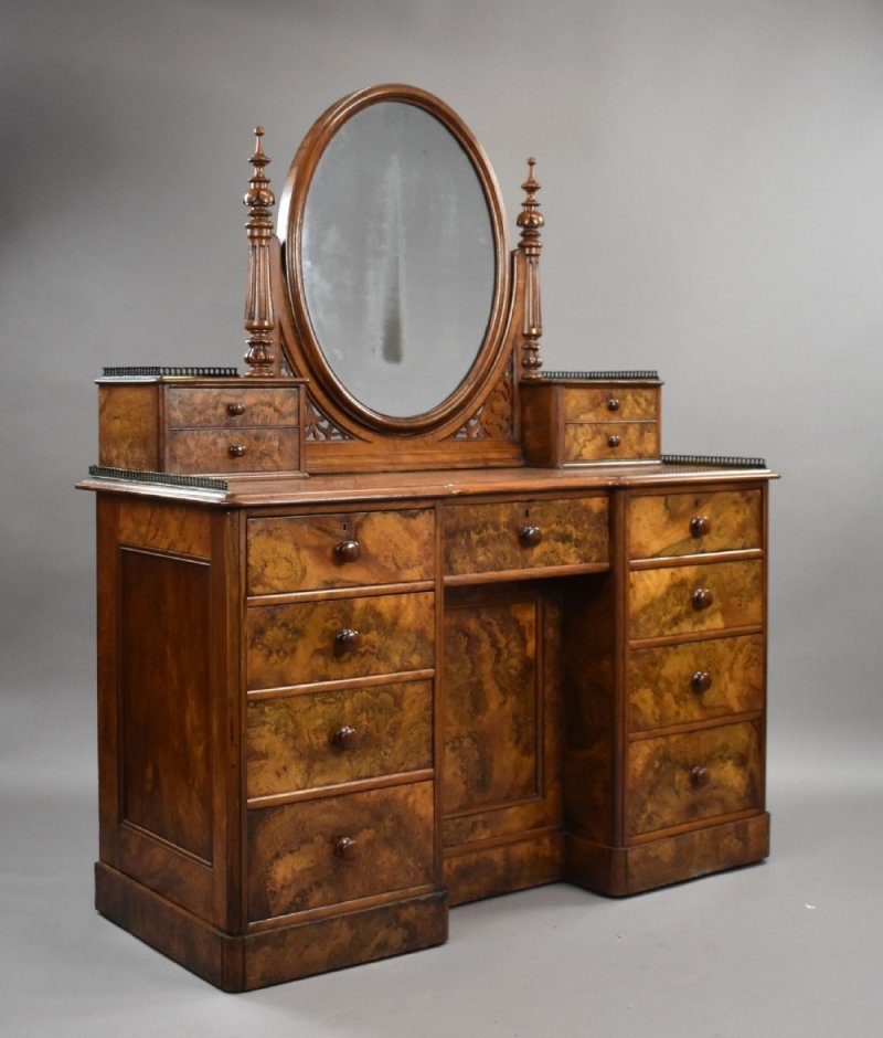 Victorian Burr Walnut Dressing Table