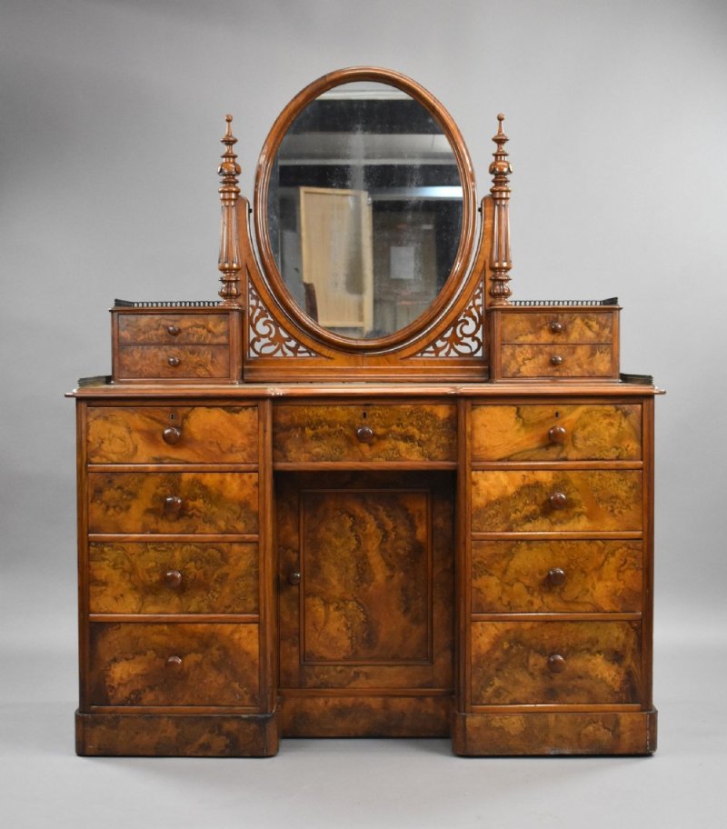 Victorian Burr Walnut Dressing Table - Image 2
