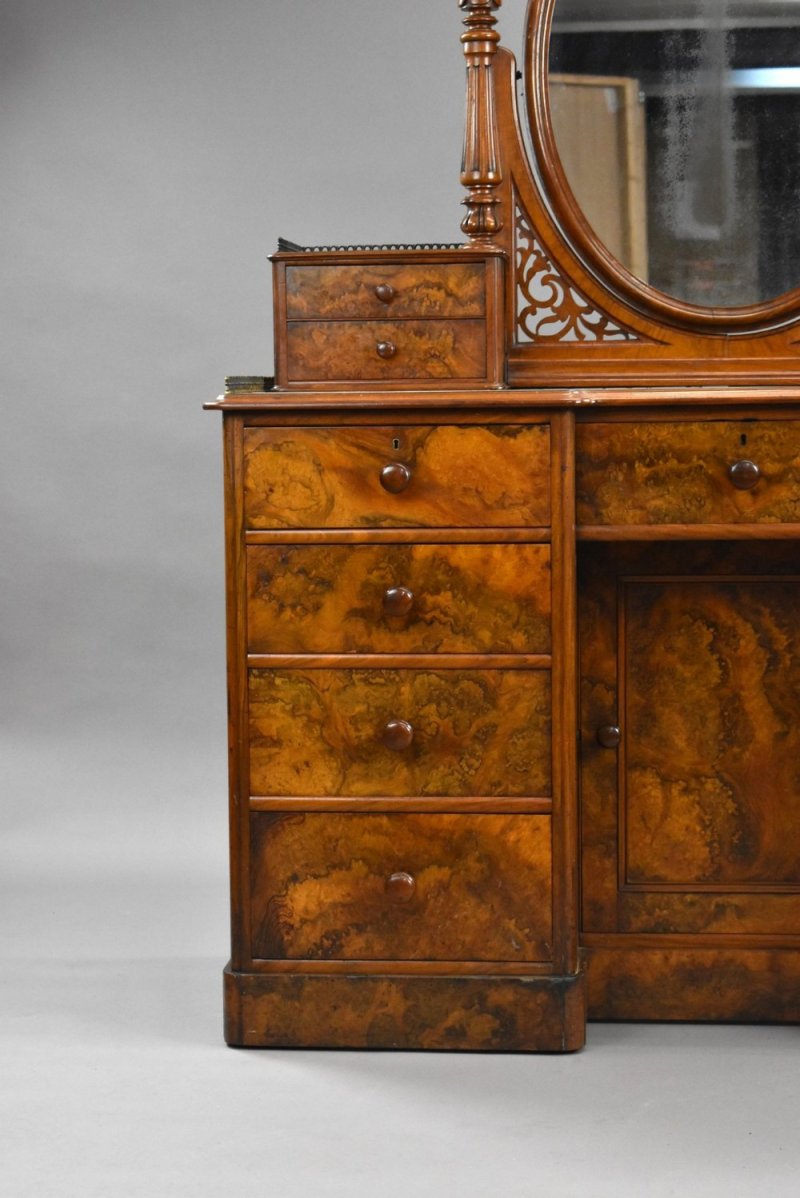Victorian Burr Walnut Dressing Table - Image 3